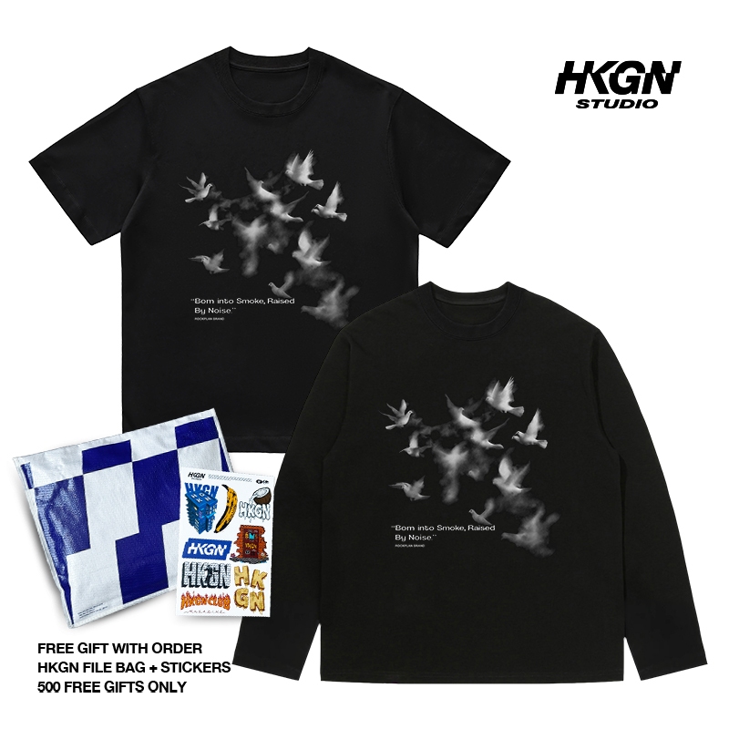 HKGN Heavyweight Tshirt 230g16s Kaos Streetwear Kaos Nyaman Ketebalan Kaos Sehari - hari Tebal