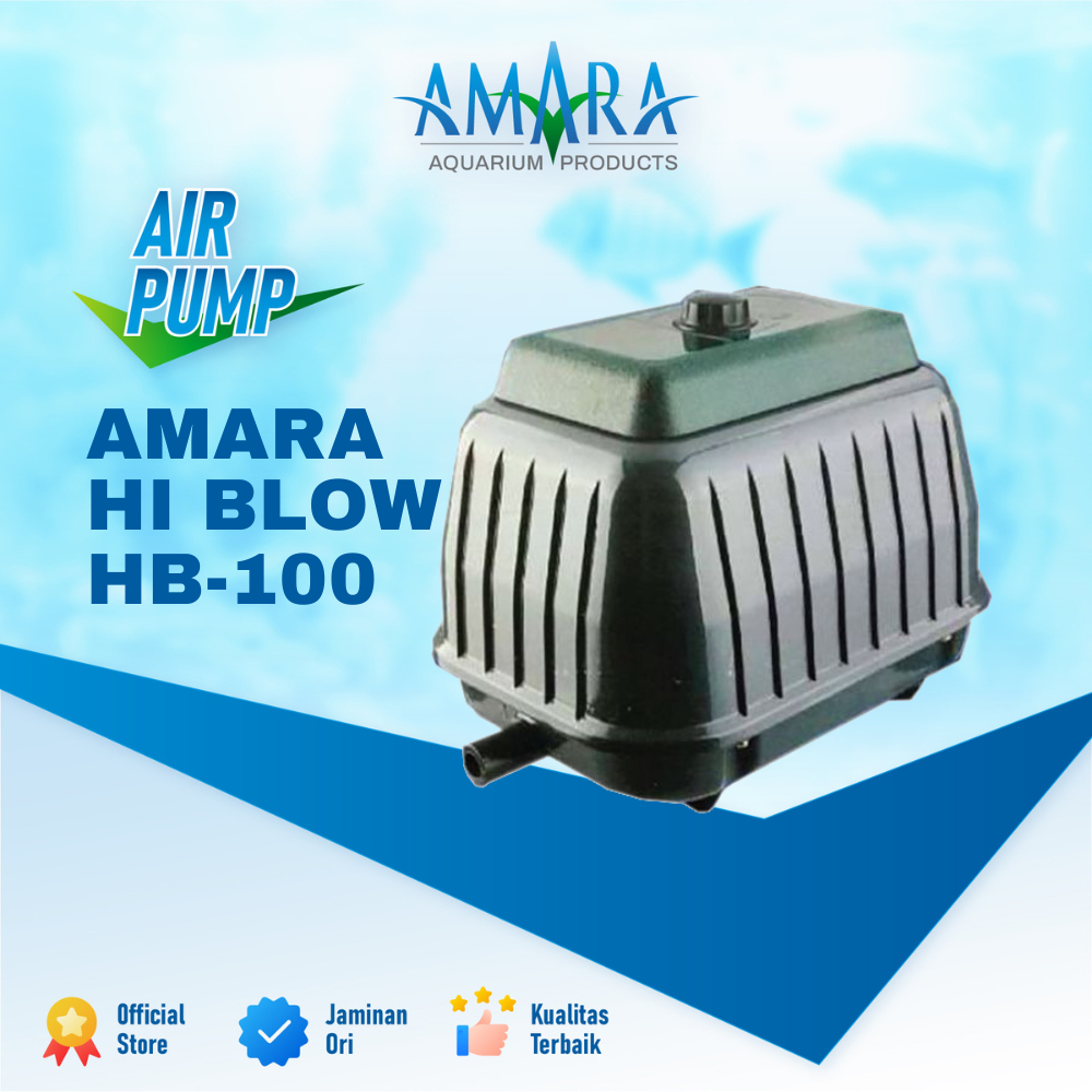 Amara HB-100 Hi Blow Pompa AKuarium Kolam Hidroponik / Mesin Oksigen Gelembung Air Blower / Mesin Ae
