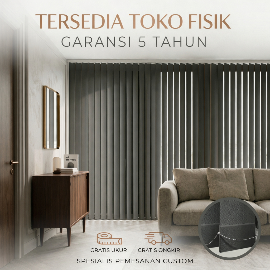 Gorden Vertical Blinds Custom - Gorden Kantor Minimalis Custom - Vertikal Blinds Custom