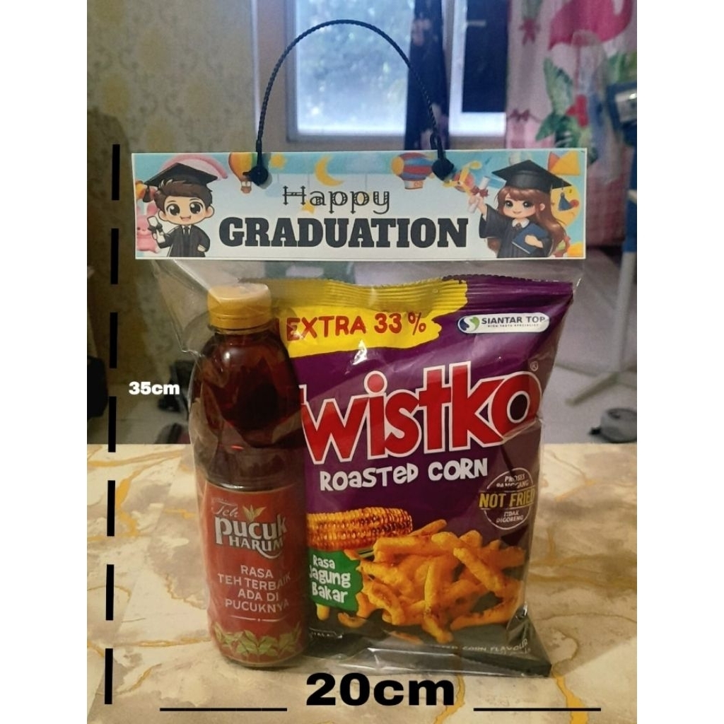 Tas plastik snack graduation // plastik happy graduation // label graduation // happy graduation
