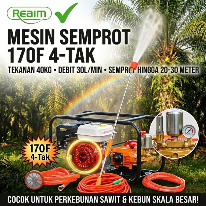 Banikko76 Reaim Mesin Semprot Portable Sprayer Serbaguna Power Sprayer Portable 4Tak Mesin Pompa