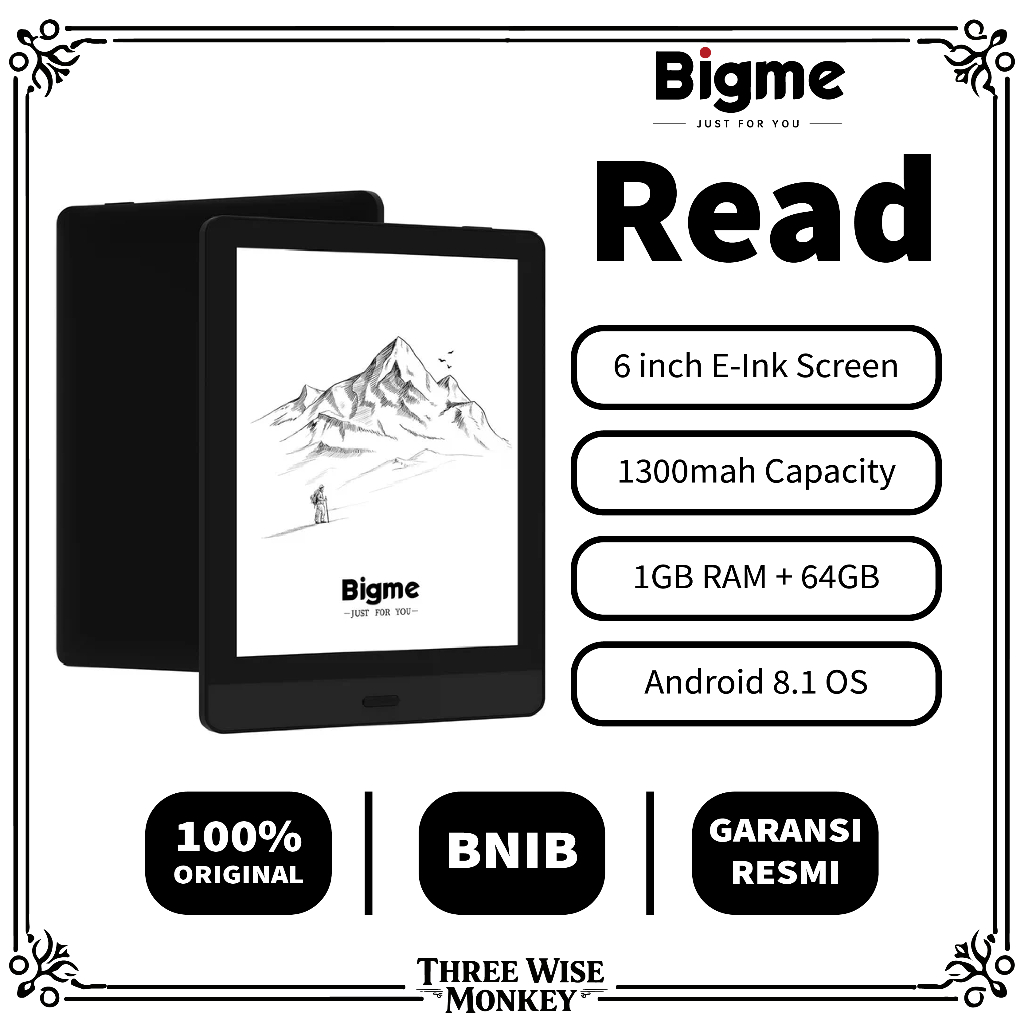 Bigme Read 6 Inch E-book reader E Ink ePaper Carta HD Android 8.1 Ebook