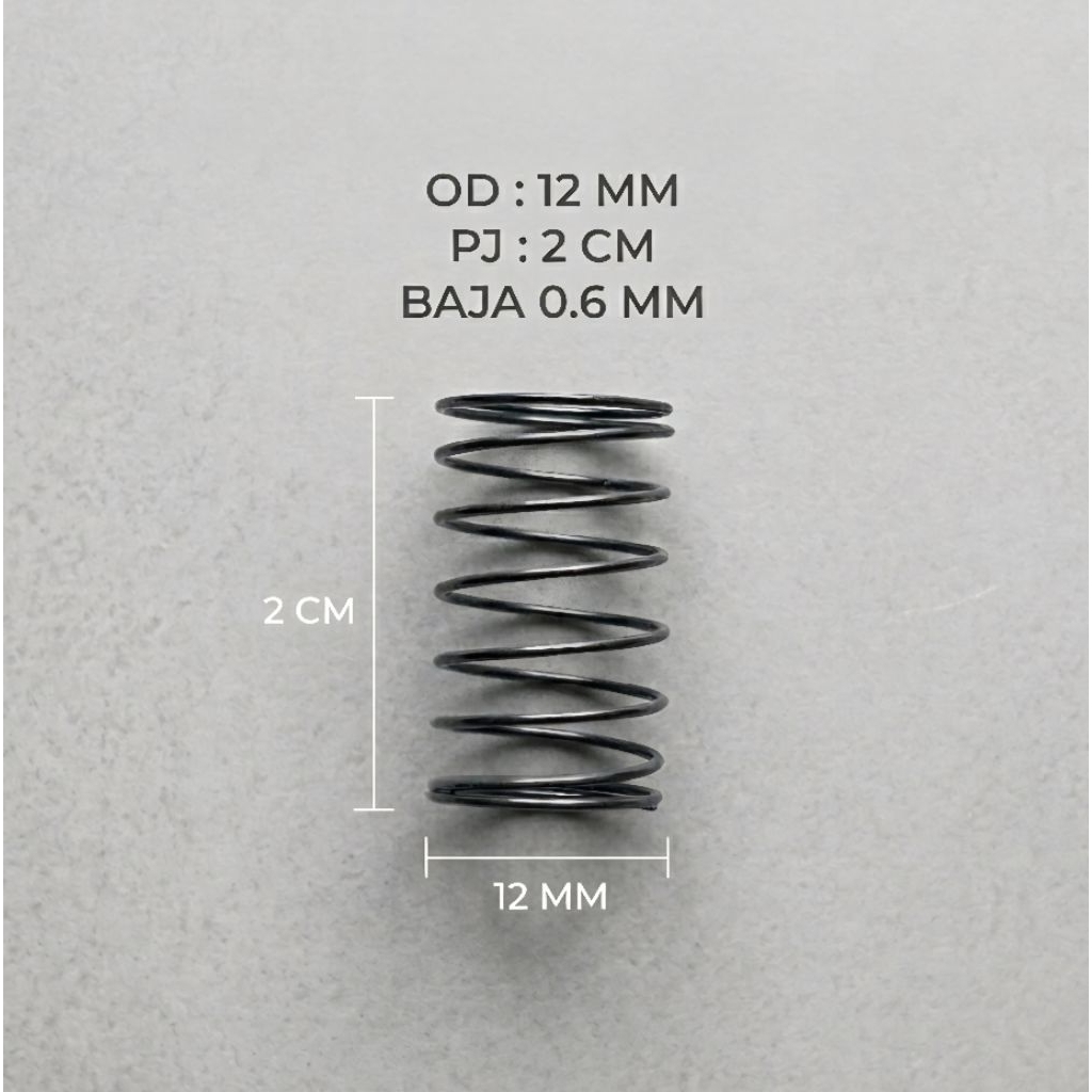 Per Pegas Tekan OD 12mm PJ 2cm Baja 0.6mm
