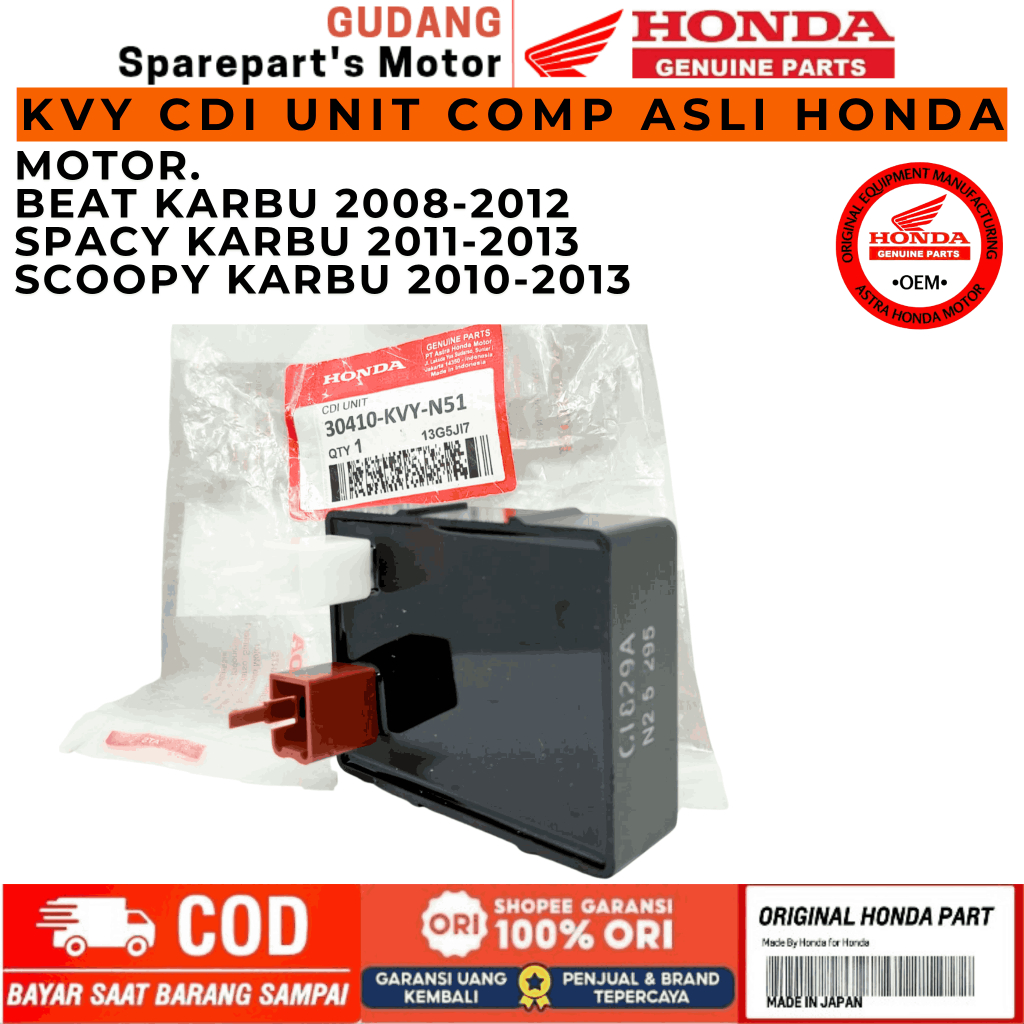 KVY CDI UNIT COMP ASLI HONDA BEAT KARBU,CDI HONDA SCOOPY KARBU, CDI HONDA SPACY KARBU