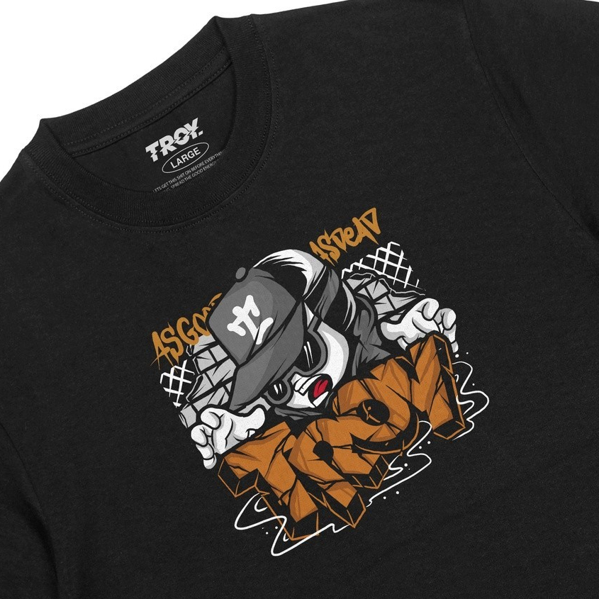 Troy Company Tshirt Black Hipster Hip Hop - Kaos Pria Hitam Lengan Pendek MTD 2164