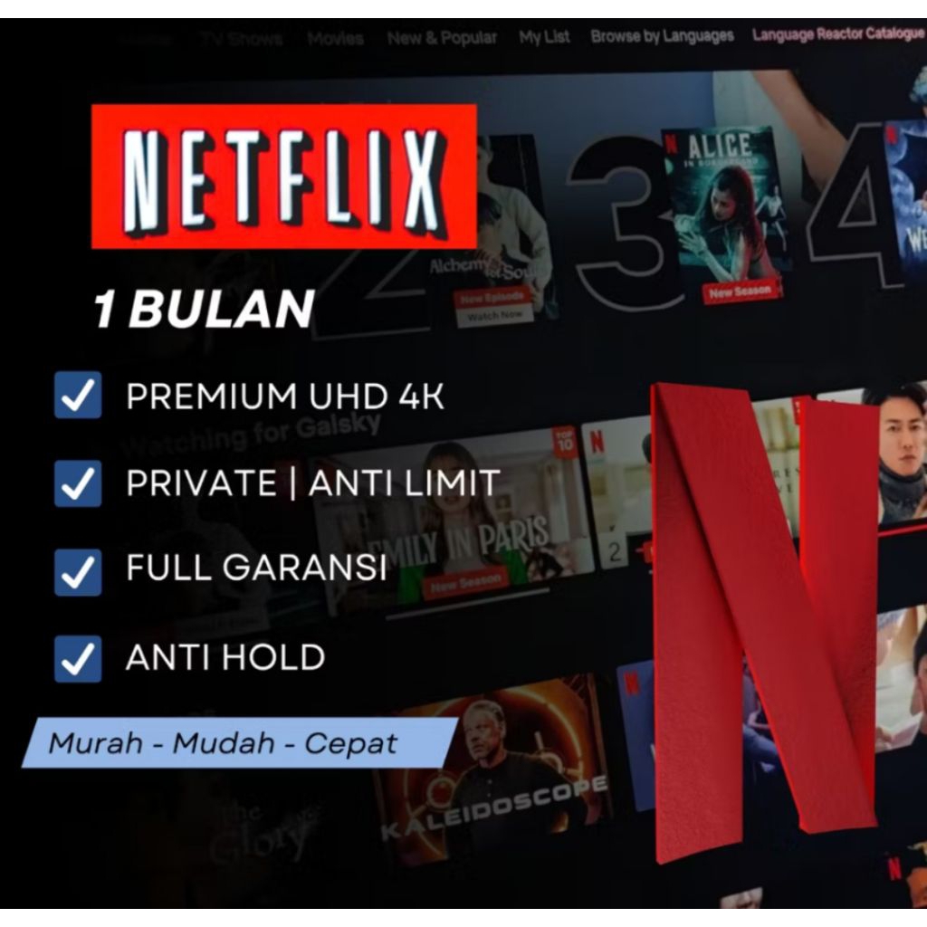 Netflix Premium 1 Bulan Murah - Garansi Aman & Legal