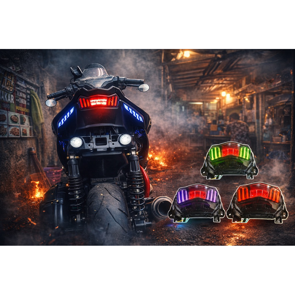 STOPLAMP RGB PLUS LAMPU UNDERTAIL RGB AEROX NEW CONNECTED 2021-2024
