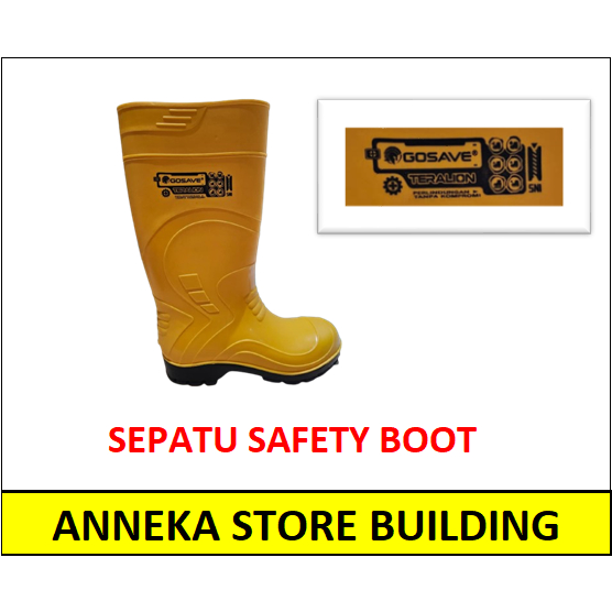 SEPATU SAFETY BOOT / SAFETY BOOT KUNING / SAFETY UJUNG BESI / SEPATU BOOT GOSAVE