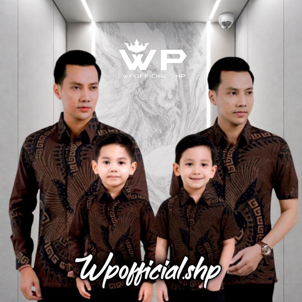 Terbaru couple kemeja batik ayah dan anak laki-laki || Kemeja batik pria falcon Mahogany || Kemeja a