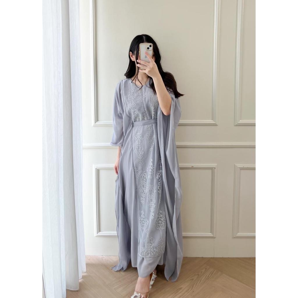 Kaftan Dress Muslim Panjang Lengan Lebar Model Narisa
