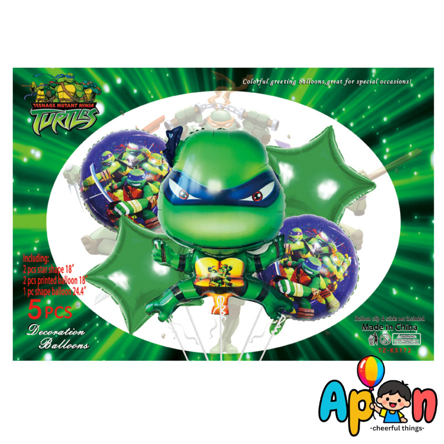 Paket Balon Ninja Turtle/Kura-kura Ninja/Dekorasi Balon/Set Balon Foil