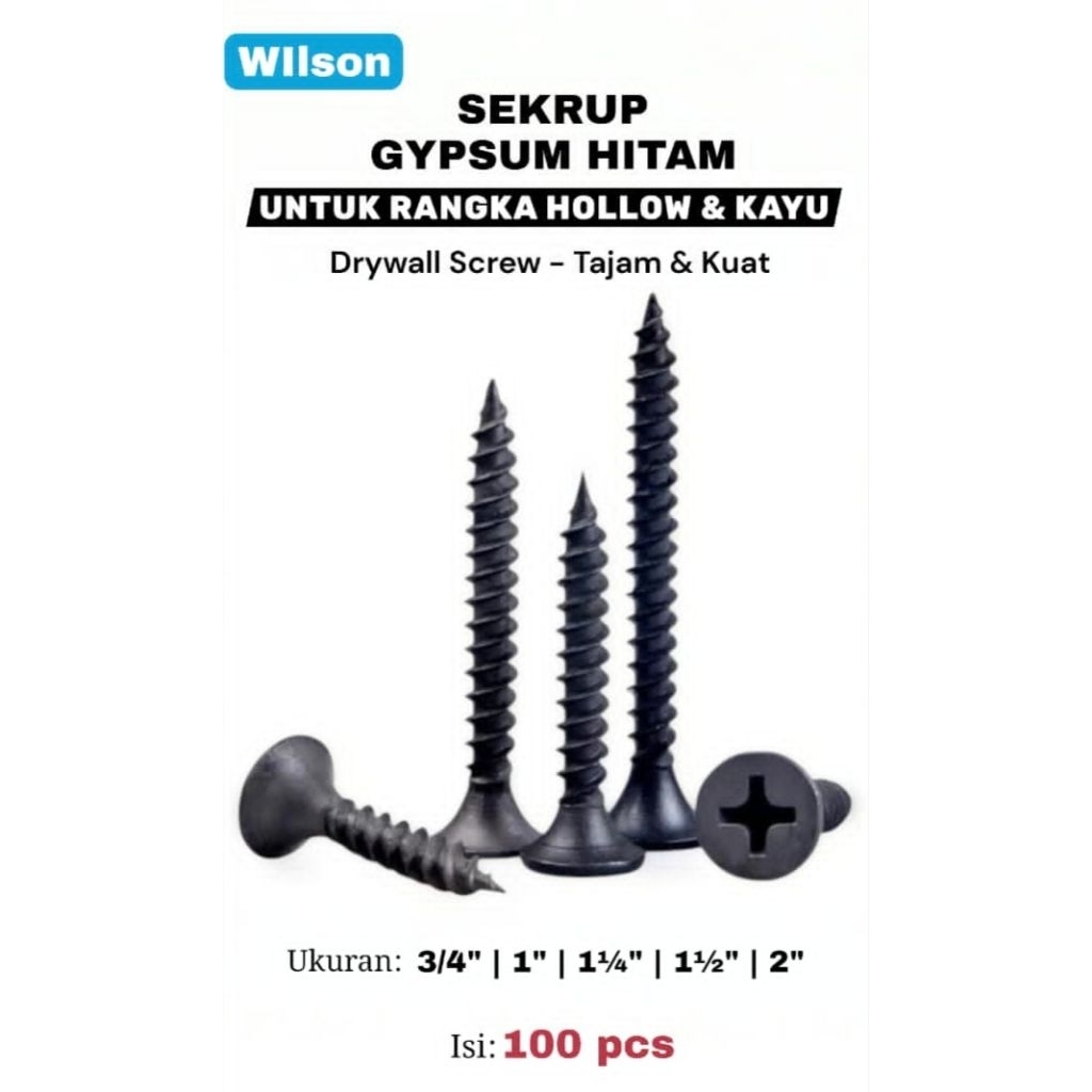 SEKRUP GYPSUM/sekrup Kayu Drywall 100 PCS bahan Baja Anti Karat