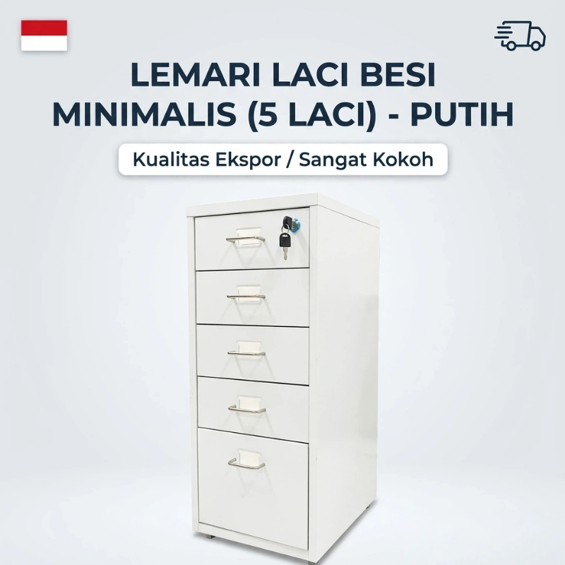 ​LEMBI 5 Laci Besi Minimalis LEMARI LACI BAJA Multifungsi LEMARI KANTOR FILE CABINET BERKUNCI