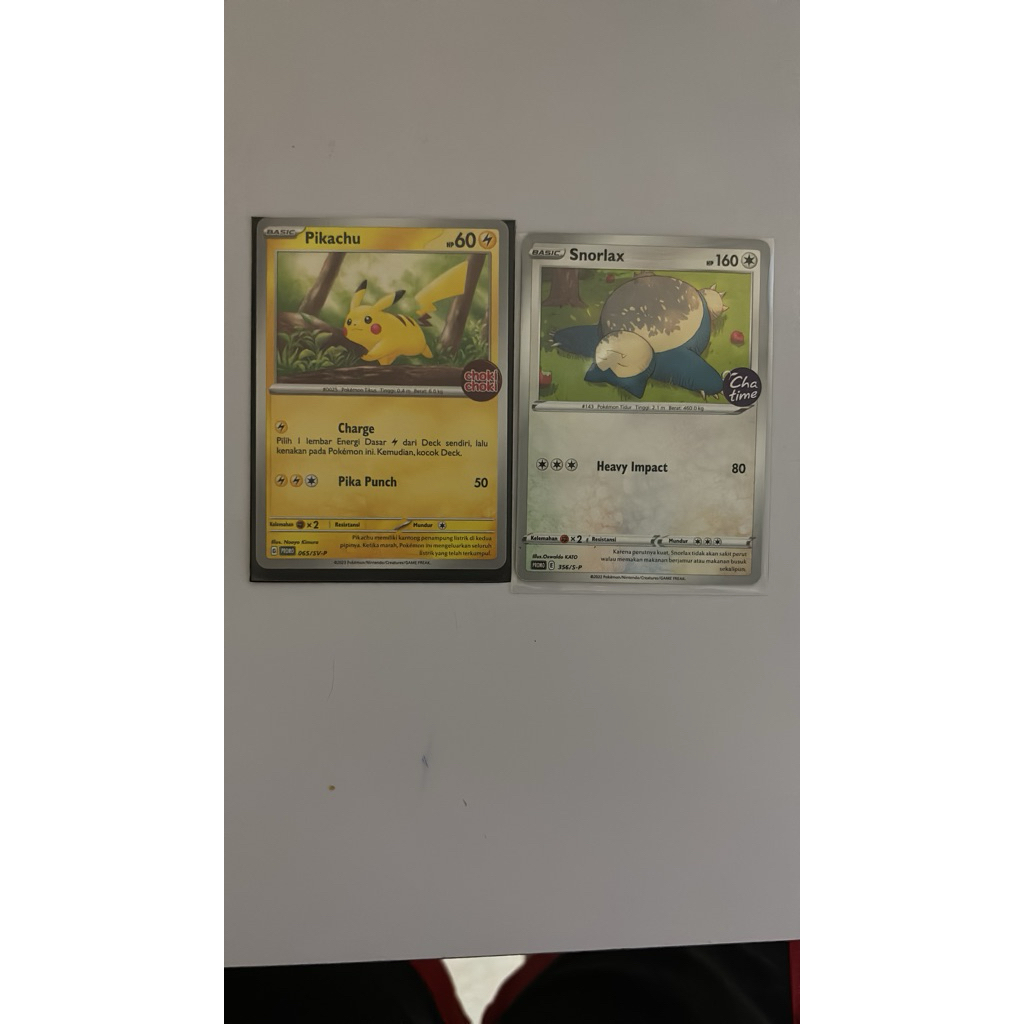 Pikachu promo choki choki dan snorlax chatime