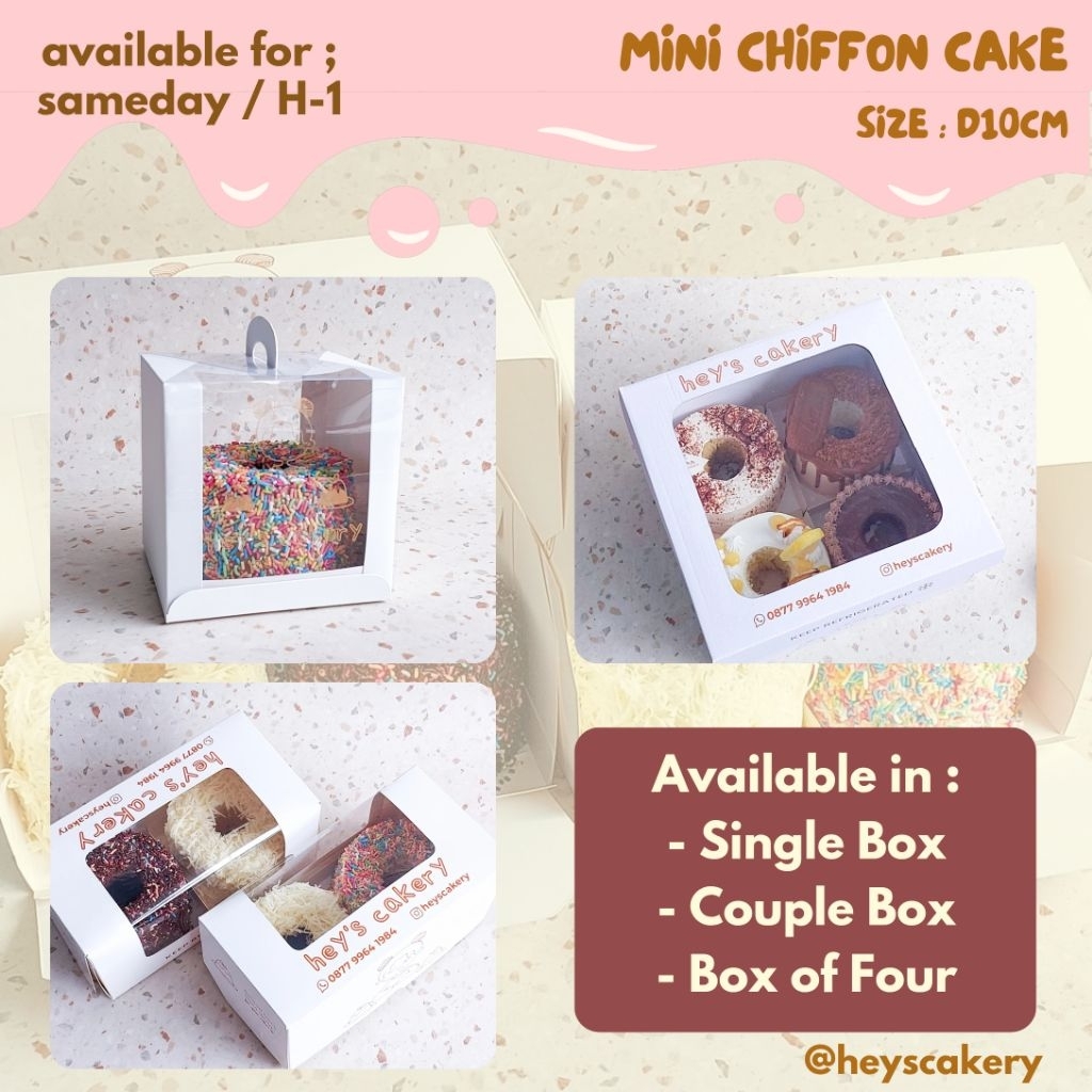 Mini Chiffon Cake D.10cm | Mini Birthday Cake | Hampers Chiffon Cake