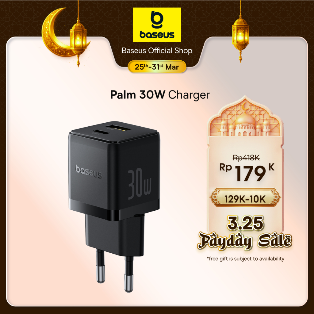 Baseus Charger 30W Fast Charging Palm Series BCT Cooling System Cut Off