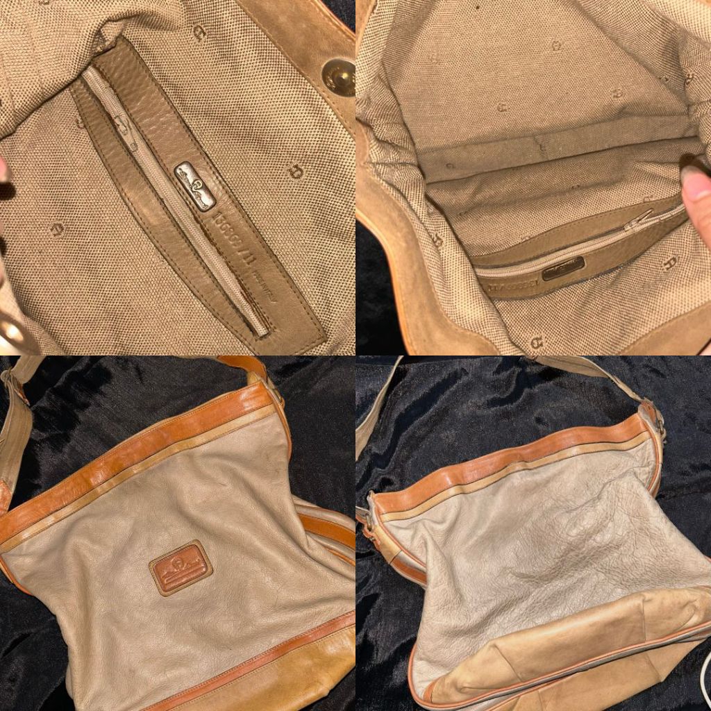 Set Tas & Pouch Etienne AIGNER Original Italy - Kulit Asli