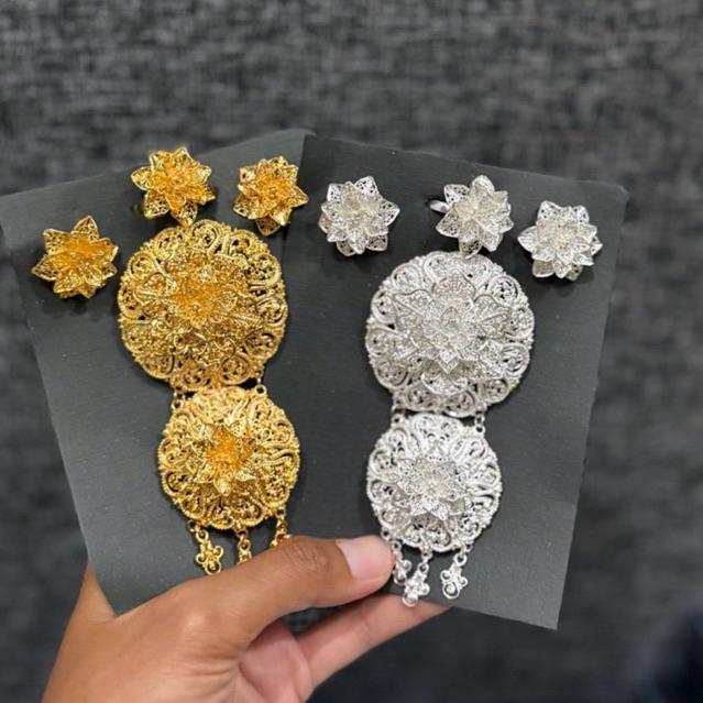 Set Bros Tumpuk 2 Mandala Gold / silver Skrup Hiasan Kebaya Bali