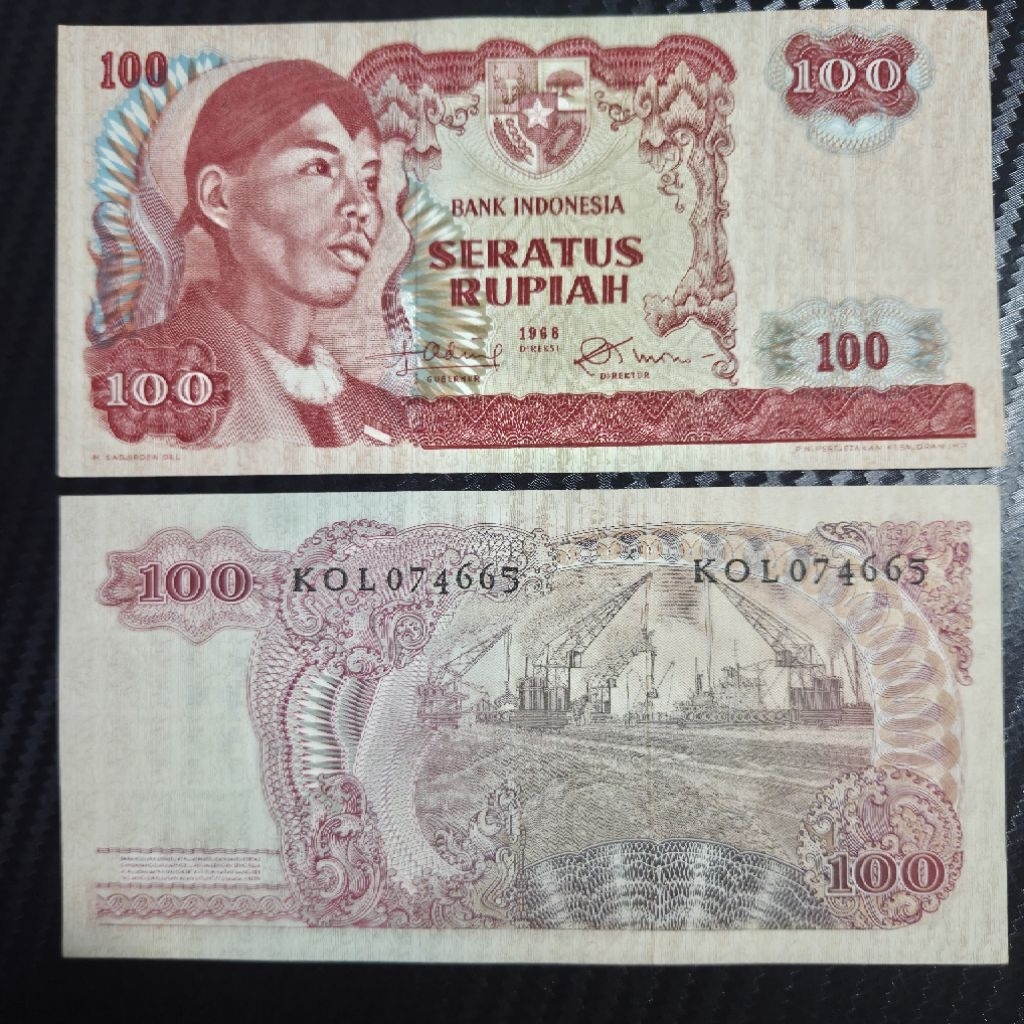 Uang Kuno 100 Rupiah 1968 Sudirman Asli Koleksi Uang Lama Indonesia