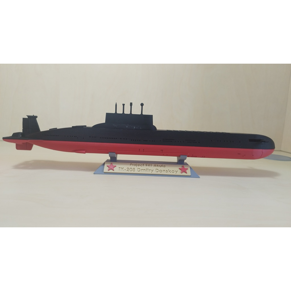 Miniatur Kapal Selam Typhoon Class Nuclear Submarine Skala 1 500 3D Print Model Kapal Selam Rusia Mu