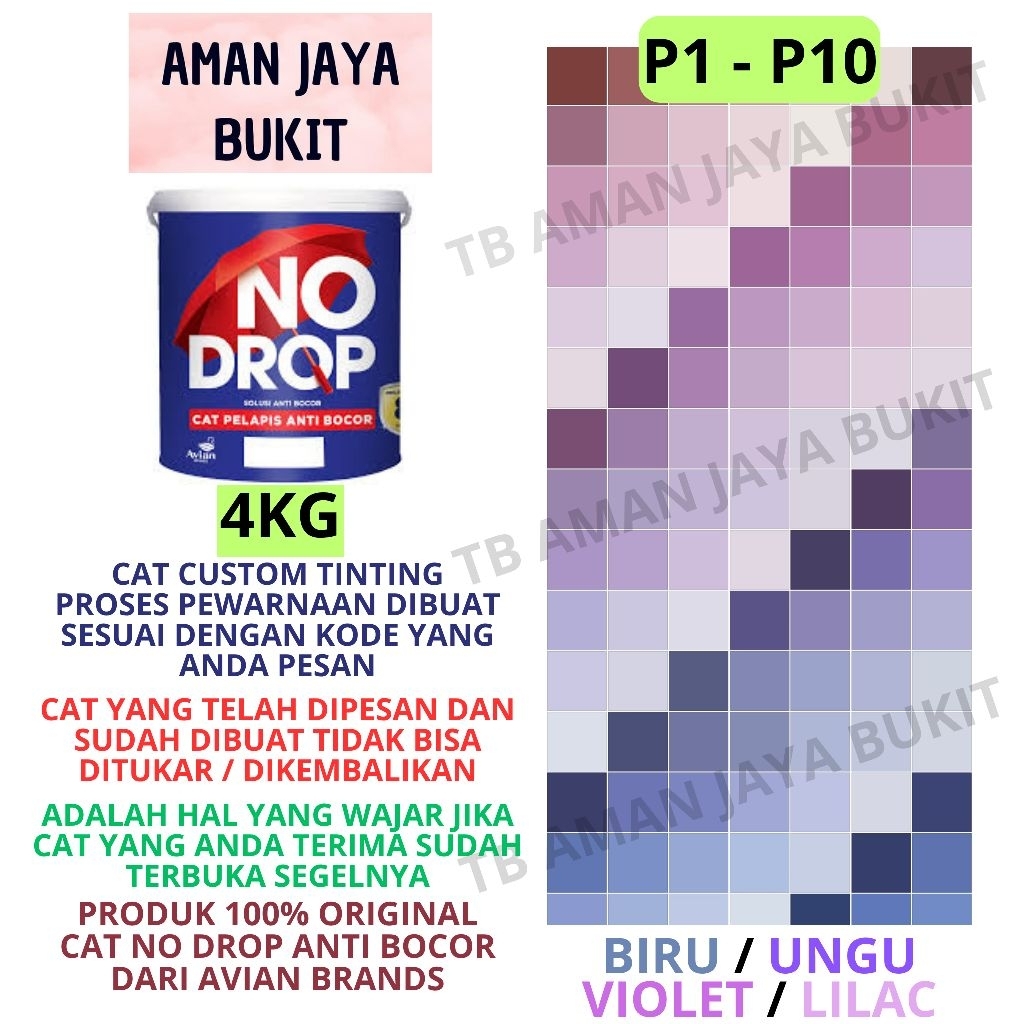 Cat No Drop 4KG Warna UNGU LILAC VIOLET BIRU Pakai Mesin TINTING 888 Colour Sensation (PART 1)