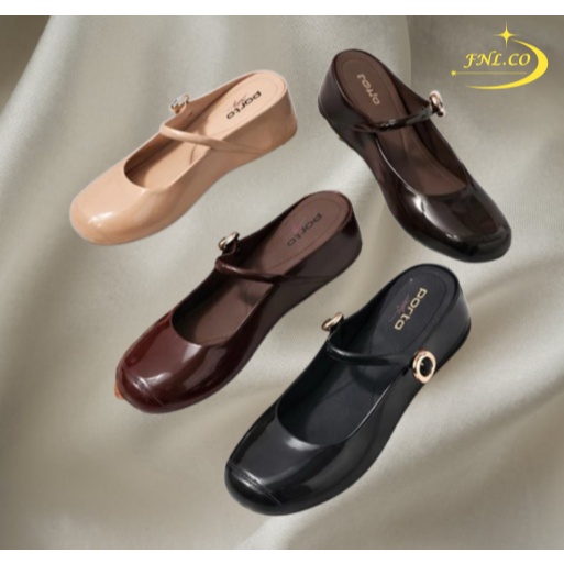Sepatu Wedges Mules Wanita Jennie Kekinian Sepatu Pesta Casual Tali Nyaman Dipakai Anti Air