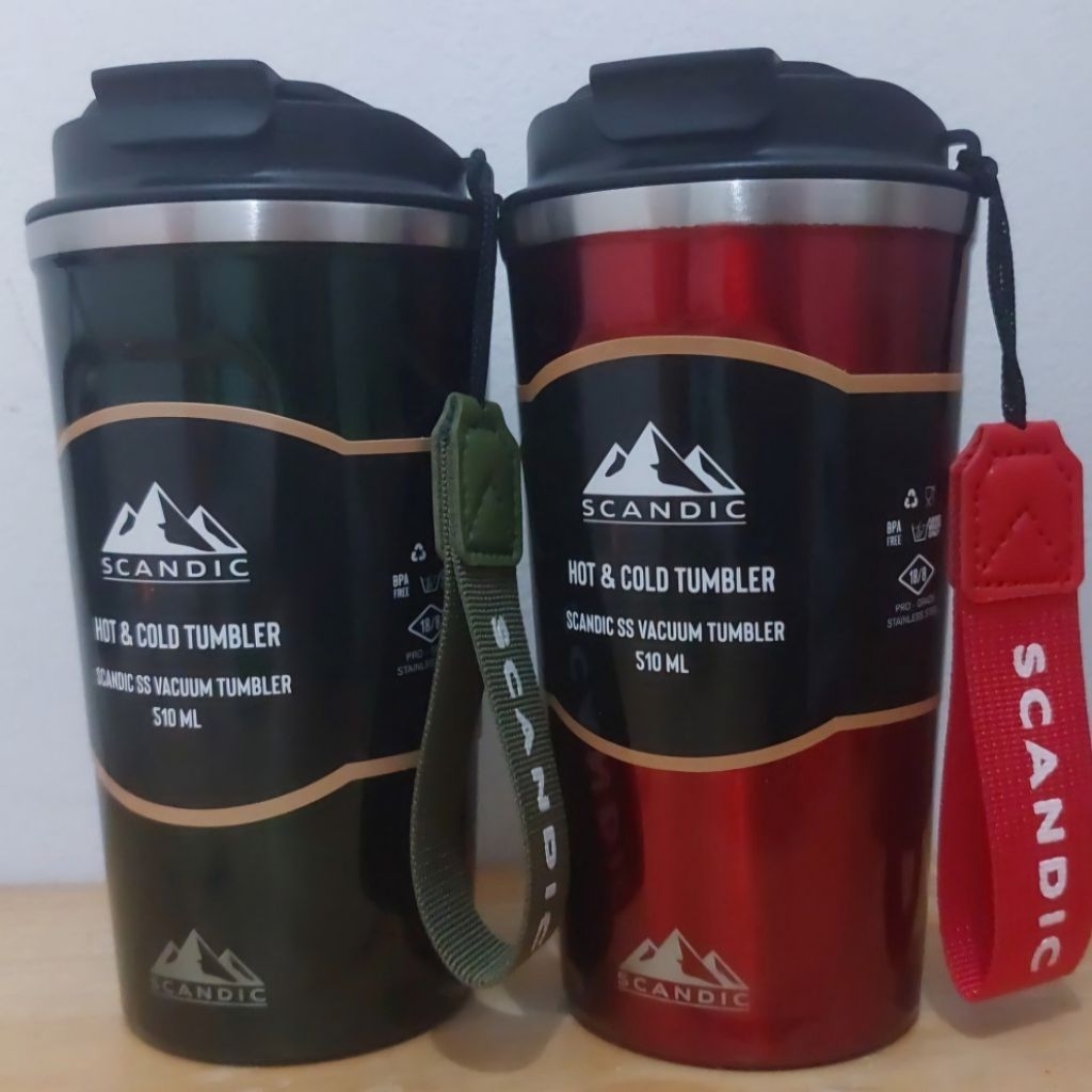 Scandic tumbler Hot and Cold, Tahan Panas dan Dingin, warna GREEN dan MAROON 510 ml