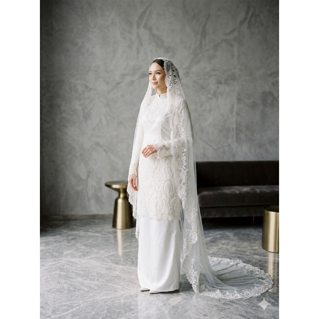gaun pengantin Malaysia melayu gaun walimah gaun akad wedding dress