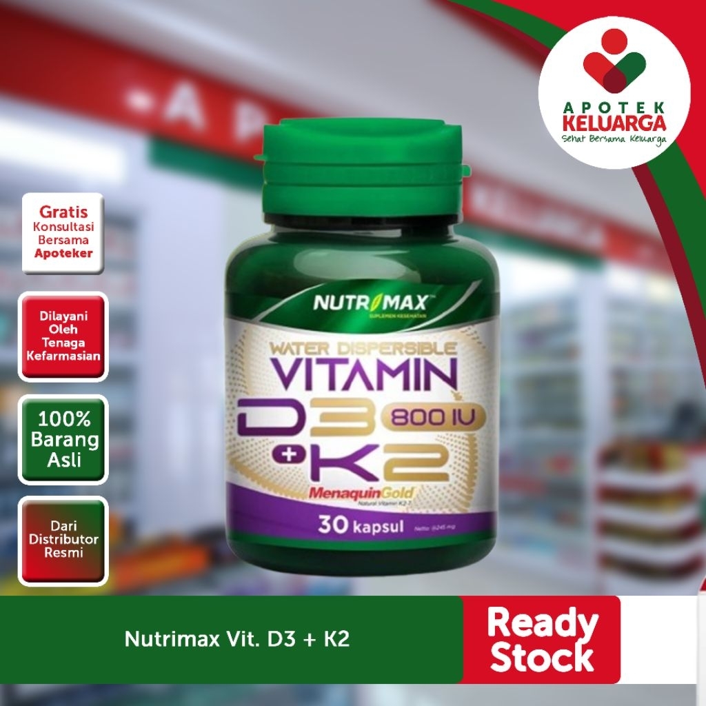 Nutrimax Water Dispersible Vitamin D3 + K2 Suplementasi vitamin D3 dan vitamin K2