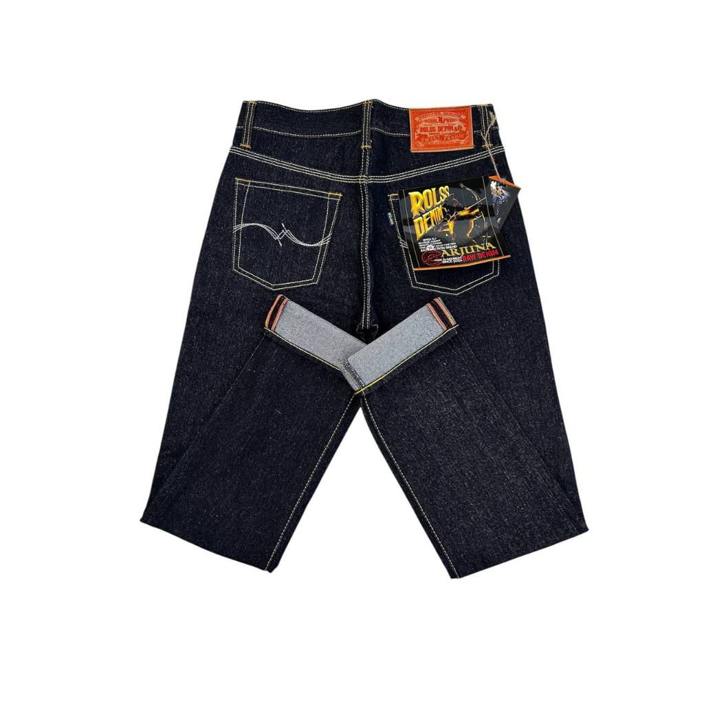 Selvedge Denim Slim Straight 15oz - Indigo Pekat Denim Sanforized Selvedge Accent