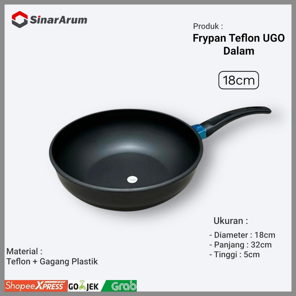 Teflon Frypan / Teflon Wajan Penggorengan Dalam UGO 18"