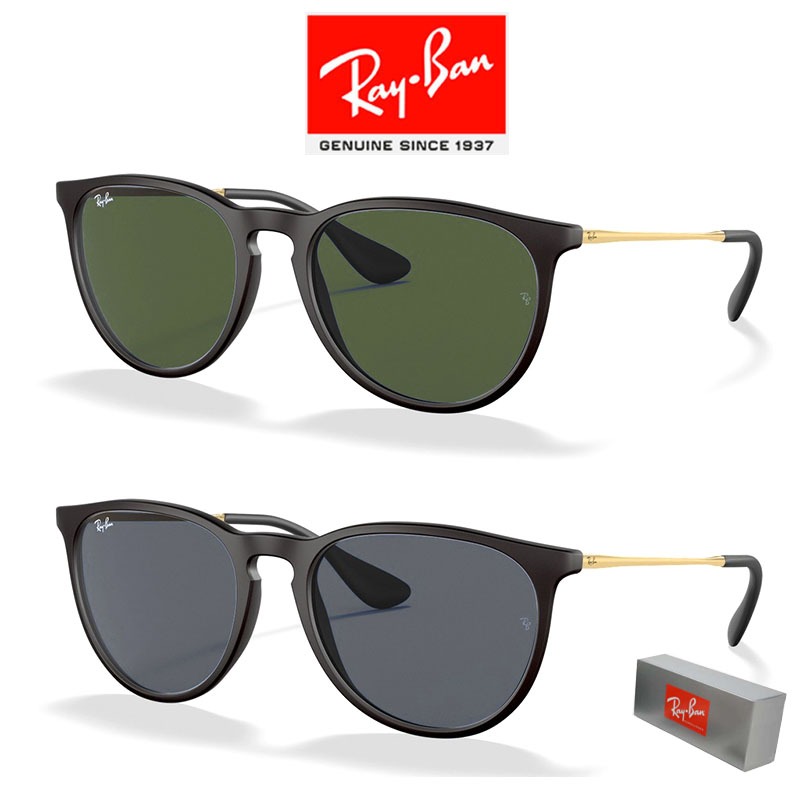 100% Original Kacamata Hitam Ray-Ban Erika RB4171 Black Green Unisex Sunglasses