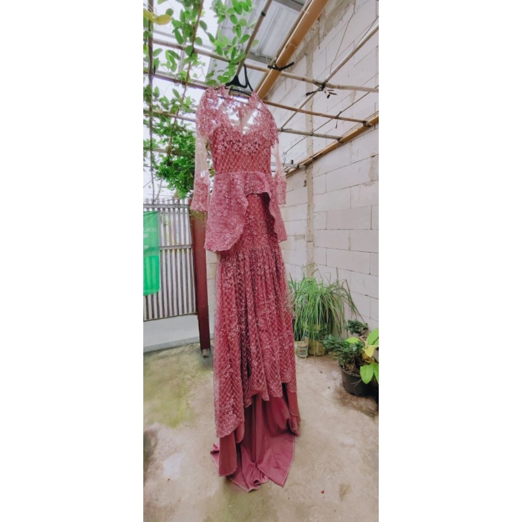 Gaun/Dress Wedding Slim Duyung Dusty Pink - Photoshoot - Prewed - Prawedding - Prewedding