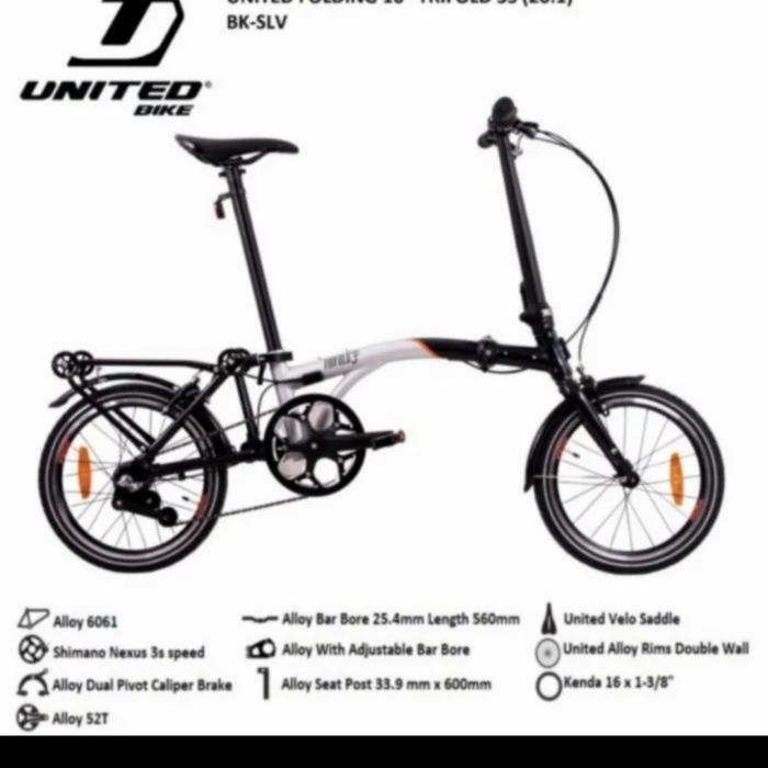 FOLDING BIKE - SEPEDA LIPAT UNITED TRIFOLD 3S 16" NEW BNIB ORIGINAL 100%