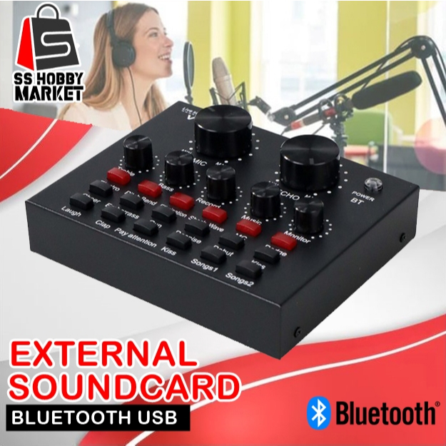Soundcard TaffSTUDIO V8 - 112 Efek Suara, Kontrol Suara, Kompatibel Multi-Perangkat