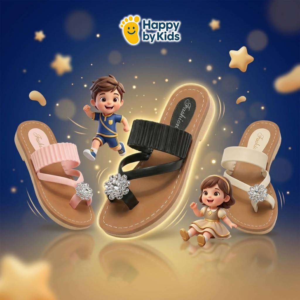 HAPPYBYKIDS Sandal Anak Prempuan Wanita Premium TKSD Cewe Kekinian FlatShoes Umur 3-8 Tahun YN-809+1