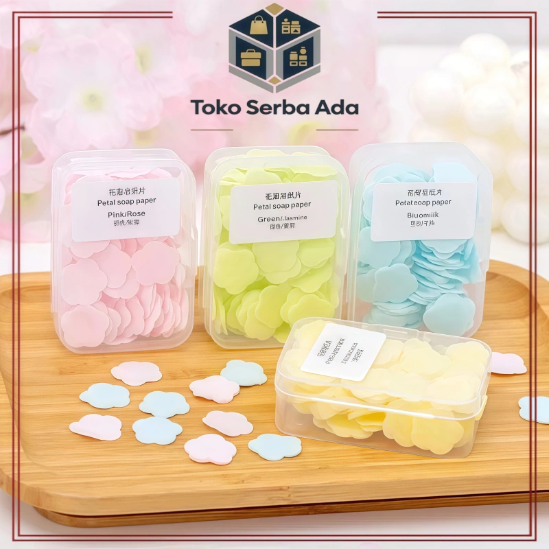 SABUN KERTAS MOTIF BUNGA / SABUN KERTAS CUCI TANGAN MINI