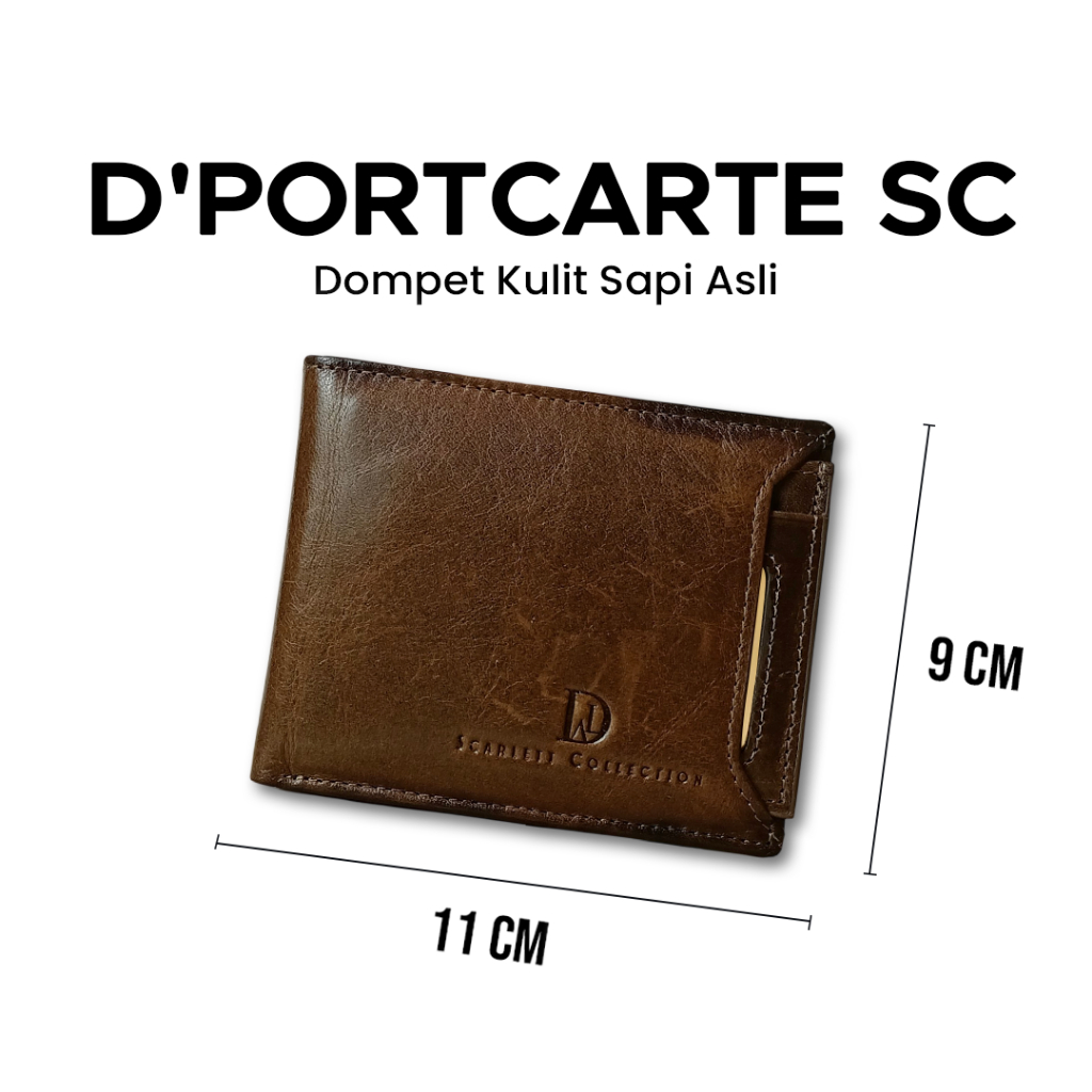 Dompet cowok kulit sapi asli bonus dompet kartu (D"PORTCARTE SC)