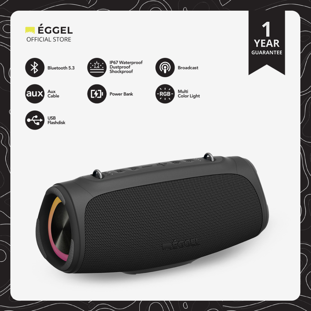 Eggel Terra 3 Max Waterproof Bluetooth Speaker with RGB Lights