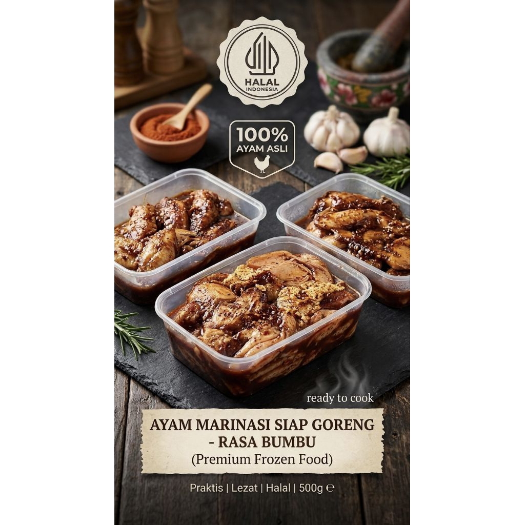 (Doyansnack) Ayam Marinasi Frozen 1 KG berbagai bumbu Charsiu BBQ Teriyaki Lada Hitam Ungkep Instant