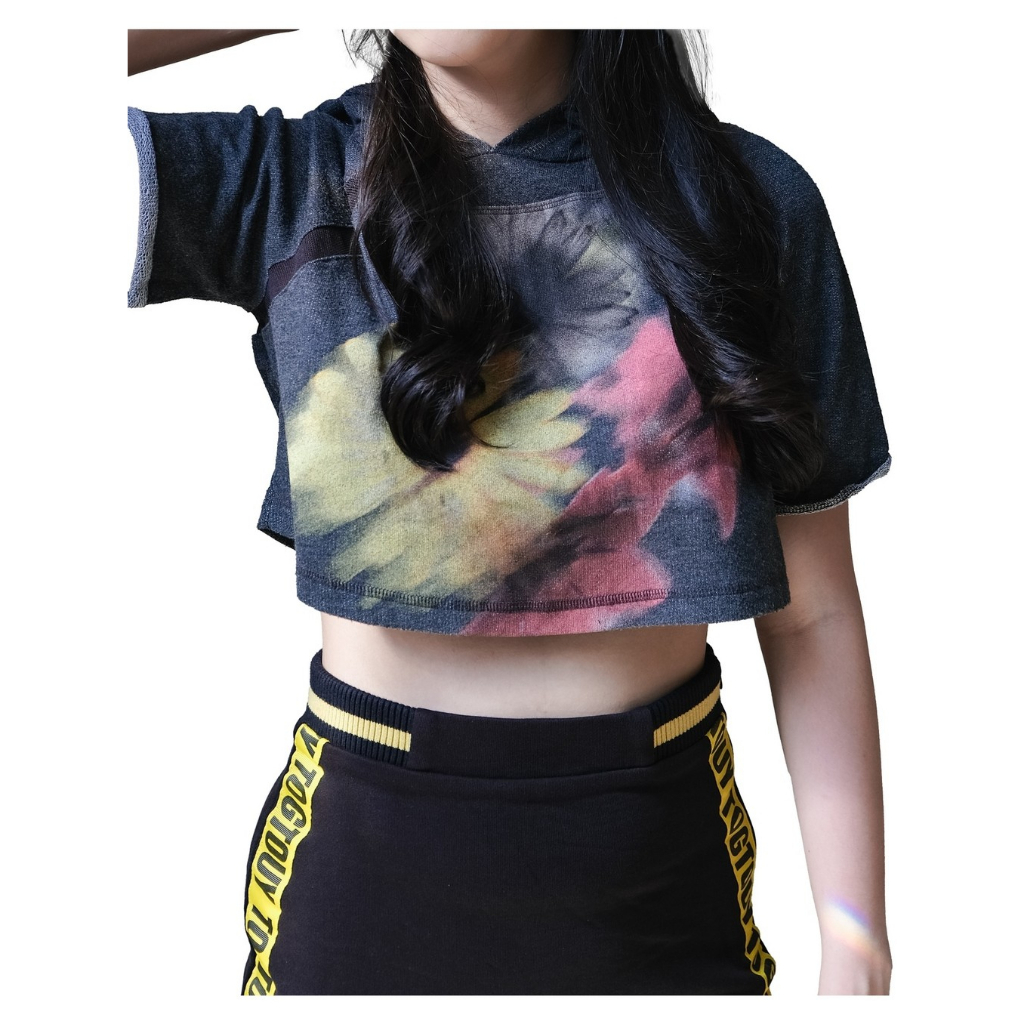 Adidas Neo "Selena Gomes" Half-Cropped Dark Grey Hoodie