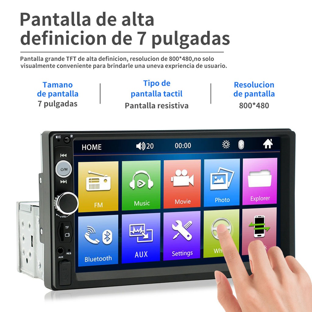 7010 Single Din 7-inch Car MP5 Player with Bluetooth, Reversing Camera & FM Radio