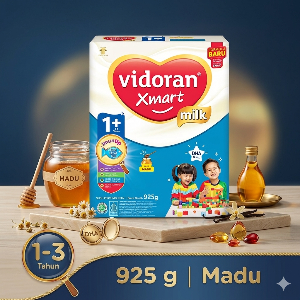 Vidoran Xmart 1+ Madu 925 Gr x 2Pcs - Vidoran 1+ 925 g Madu