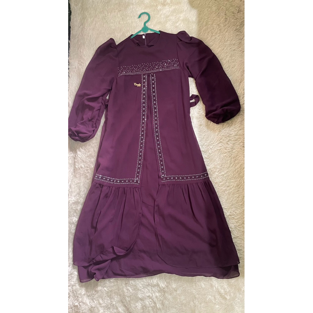 preloved gamis anak ceruti burgundy