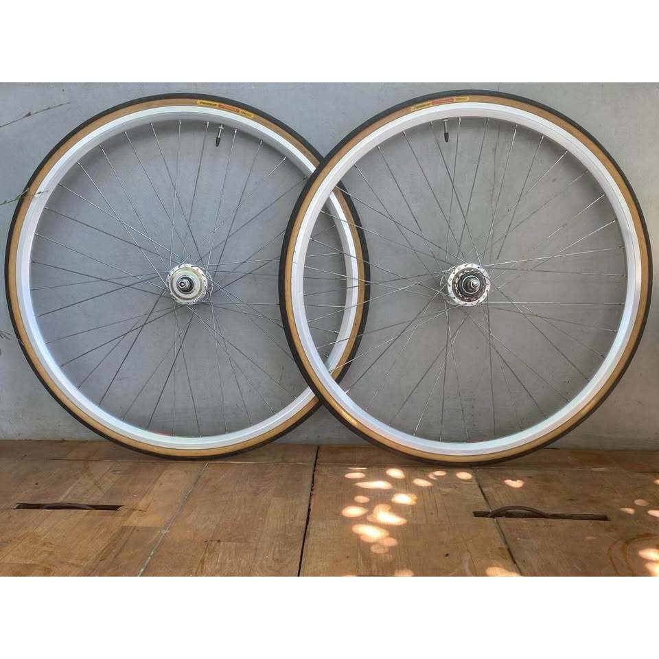 Wheelset hub Suntour Superbe Pro NJS 36 hole, rims Araya 713 include cogset Shimano Dura Ace 13T NJS