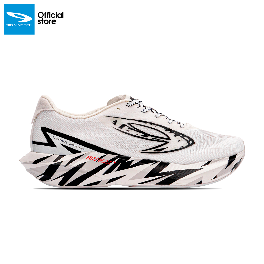 910 Nineten Haze Strike Knit Sepatu Lari - Putih/Hitam/Abu