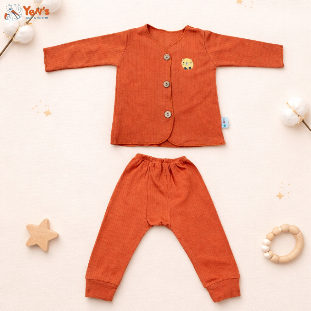 Ayomi - Setelan Baju Bayi Polos Lengan Panjang – Baju Bayi Premium Nyaman dan Lembut