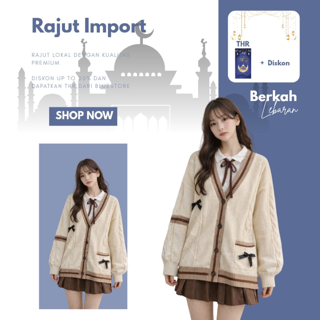 Cardigan Rajut Import-Lembut tebal