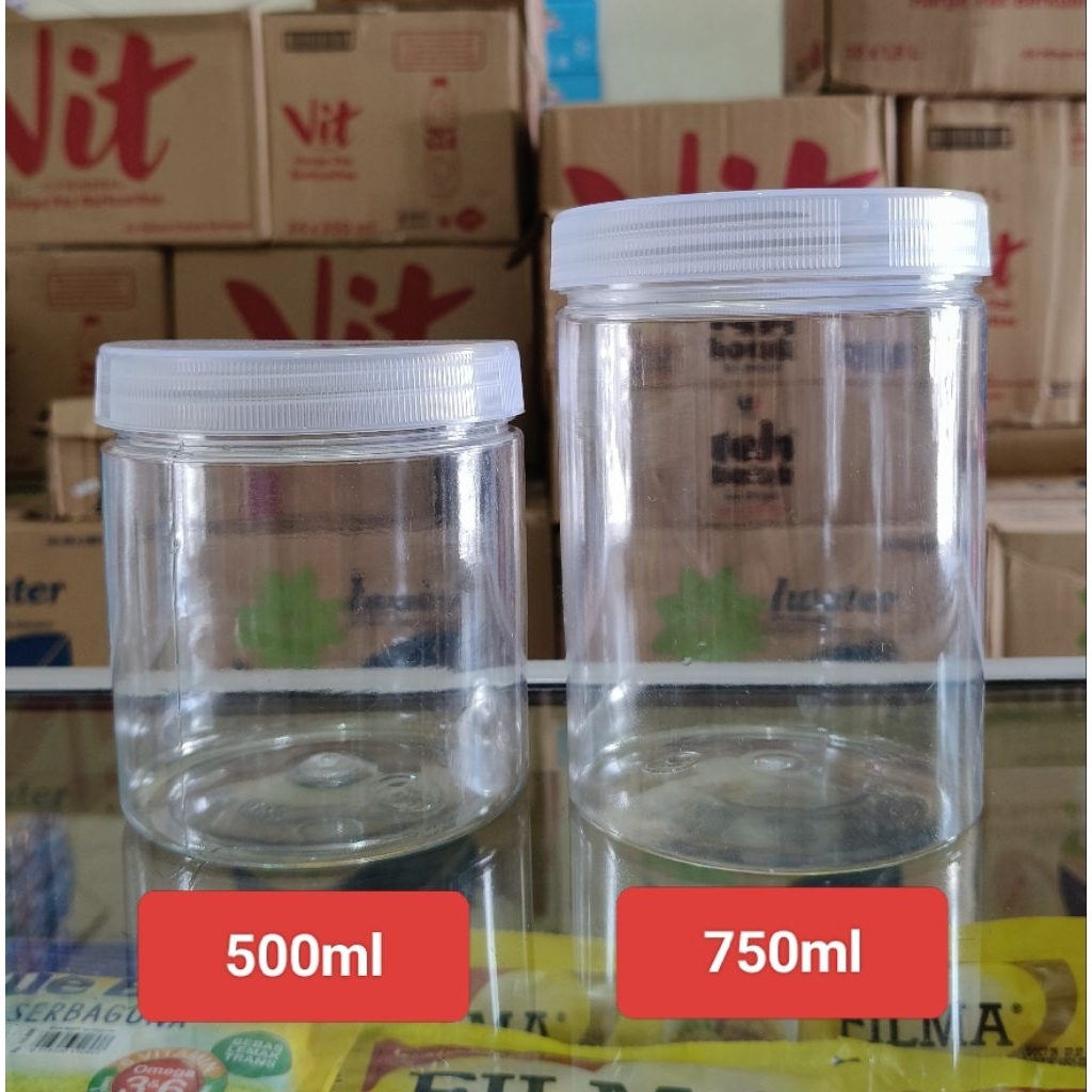 Toples Tabung Bening / Toples Nastar / Toples Kue Kering  500ml / 750ml