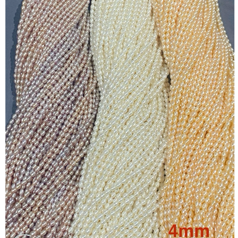 Bahan Kalung Mutiara Asli Oval Baby 4mm Kalung Air Tawar Super DIY PEARL Mutiara Lombok